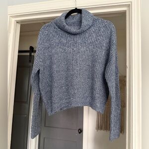 Lucky Brand Blue Turtleneck Cropped Sweater